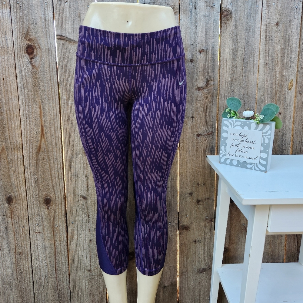 Nike Dri-Fit Women's Athletic Compression Purple Yoga Running Leggings Size Medi